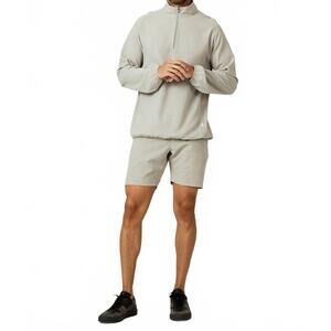 NEW 7DIAMONDS men's oxygenate quarter zip pullover in sand